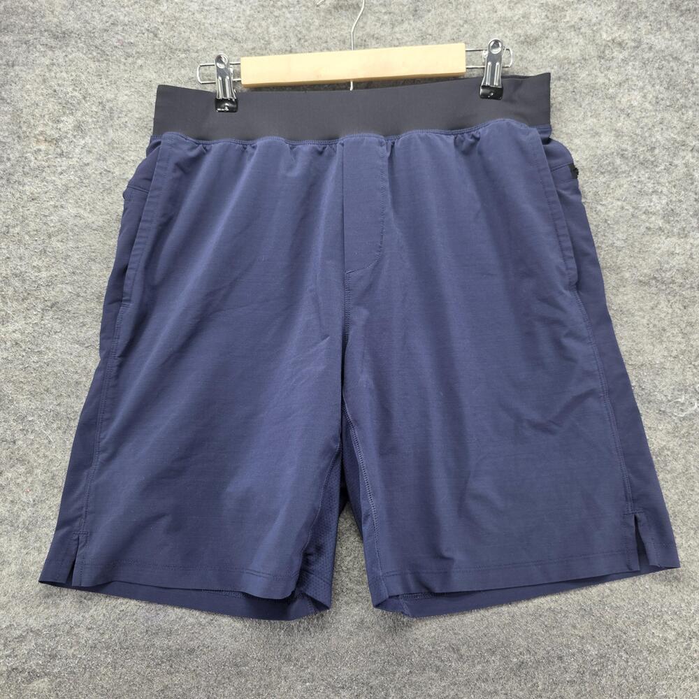 Fabletics Shorts Mens 32 Blue Athletic 8 Inseam Pockets Elastic Waist Stretch